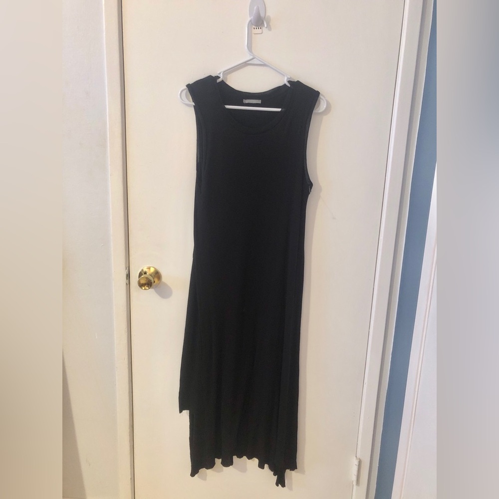 Zara Lightweight Black Sleeveless layered Maxi Dress size Large